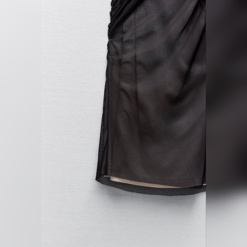 ZARA MIXED TULLE DRESS - Picture 9 of 10